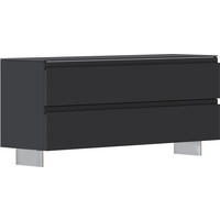 GARDEROBENBANK  in 110/49/33 cm  - Anthrazit/Alufarben, Design, Glas/Metall (110/49/33cm) - Moderano