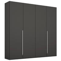 DREHTÜRENSCHRANK  in Graphitfarben  - Chromfarben/Graphitfarben, Design, Holzwerkstoff/Metall (201/223/60cm) - home24