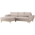 ECKSOFA in Webstoff Beige  - Eichefarben/Beige, Design, Holz/Textil (175/282cm) - Carryhome