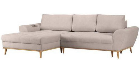 ECKSOFA in Webstoff Beige  - Eichefarben/Beige, Design, Holz/Textil (175/282cm) - Carryhome