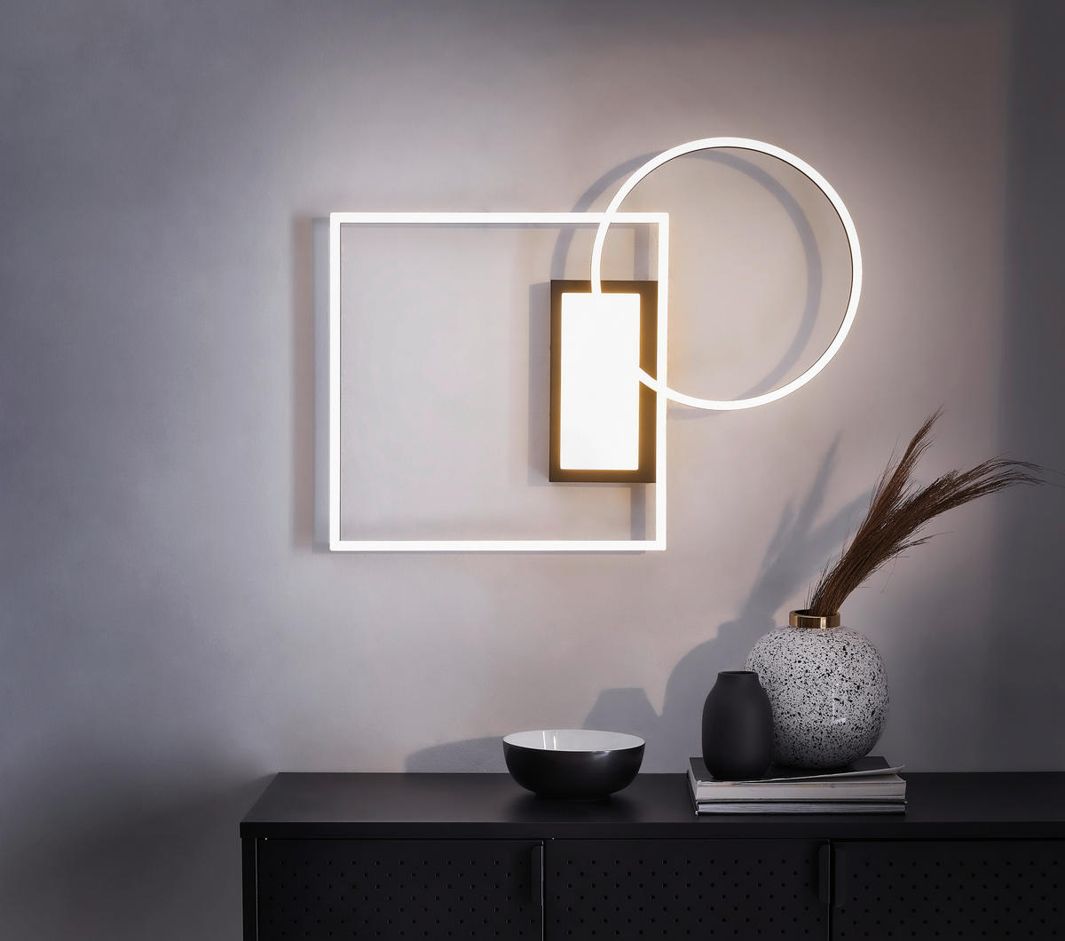 LED PLAFONJERA - crna, Dizajnerski, metal (64,5/9,0/86,5cm)