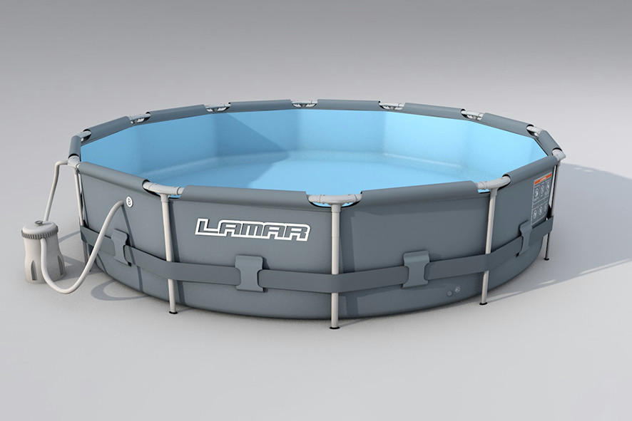POOL-SET LAMAR 366/76 cm  - KONVENTIONELL, Kunststoff/Metall (366/76cm)