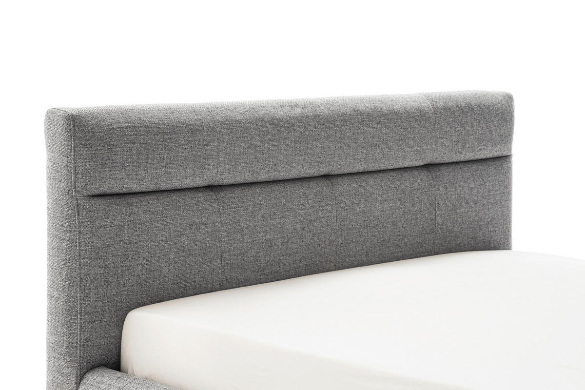 LIT REMBOURRÉ 140/200 cm  in Grau  - Eichefarben/Birkefarben, Konventionell, Holz/Textil (140/200cm) - Boxxx