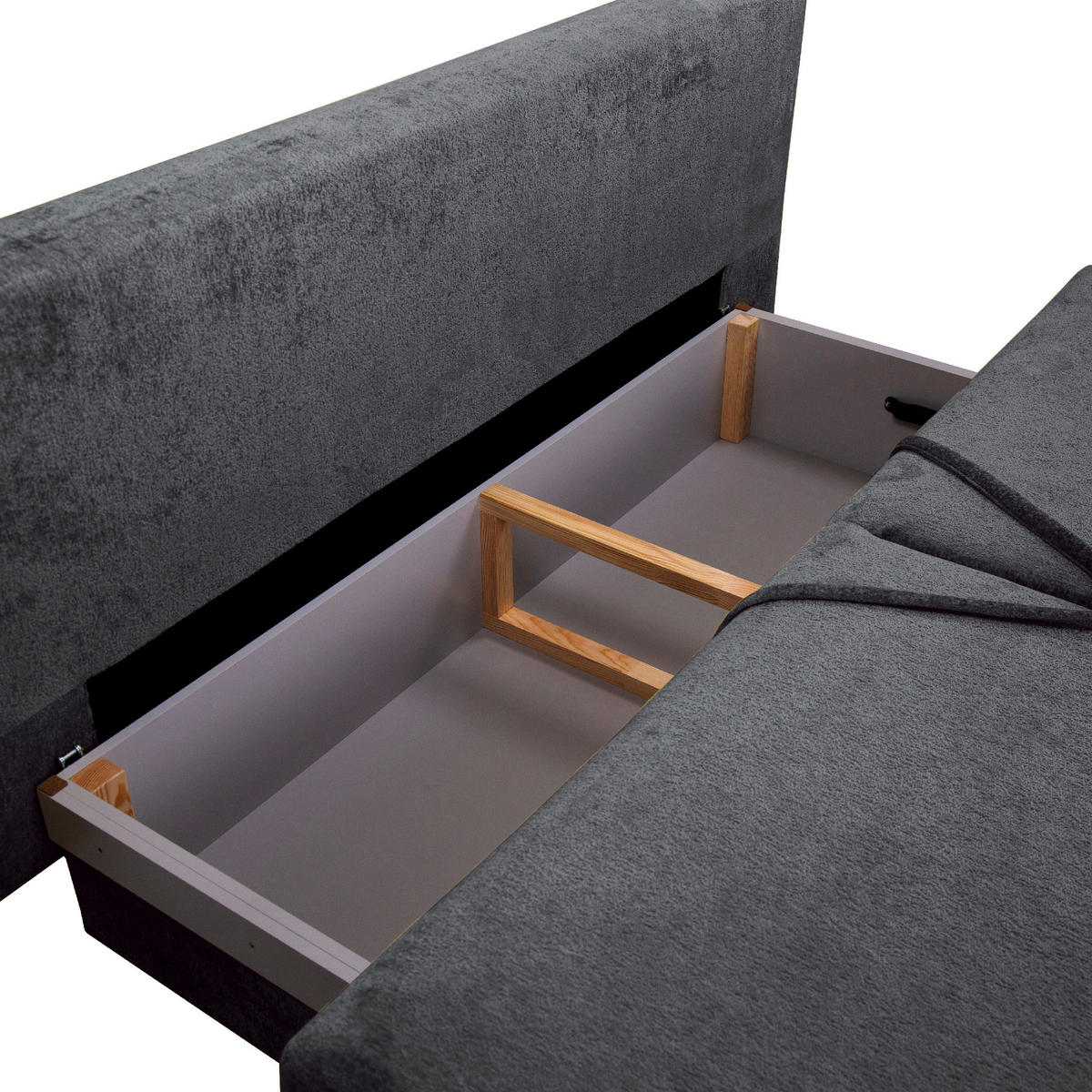 SCHLAFSOFA in Webstoff Dunkelgrau  - Dunkelgrau/Schwarz, Modern, Textil/Metall (200/90/100cm) - Ti'me