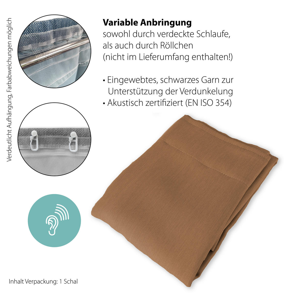 WÄRMESCHUTZVORHANG MILTON Verdunkelung 140/245 cm   - Dunkelorange, Basics, Textil (140/245cm)