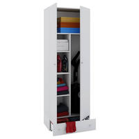 MEHRZWECKSCHRANK 70/198/39 cm  in Weiß  - Silberfarben/Schwarz, MODERN, Holzwerkstoff/Kunststoff (70/198/39cm) - MID.YOU