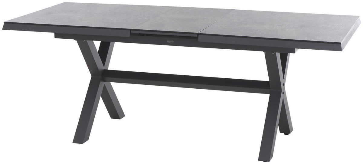 GARTENTISCH 160-200/90/77 cm Metall rechteckig  - Anthrazit/Graphitfarben, Basics, Kunststoff/Metall (160-200/90/77cm) - Siena Garden