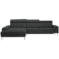 ECKSOFA  in Mikrovelours Anthrazit  205/308 cm  - Anthrazit/Alufarben, Design, Textil/Metall (205/308cm) - Sedda