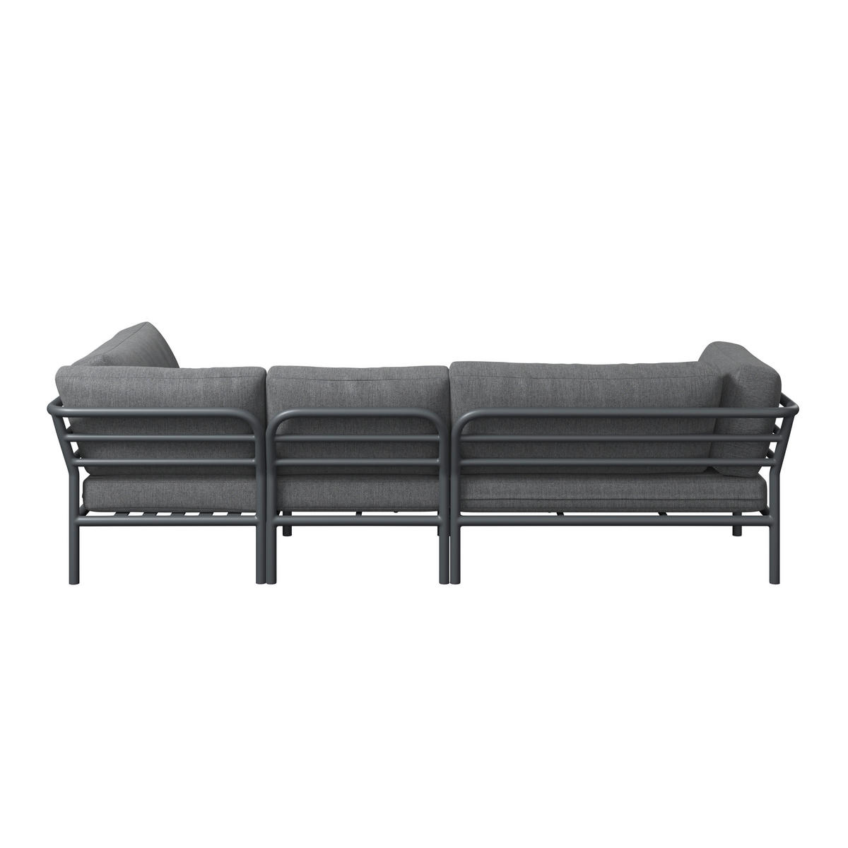LOUNGEGARNITUR Aluminium  - Dunkelgrau/Anthrazit, Design, Textil/Metall (289/69/169cm) - Amatio