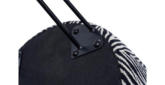 HOCKER in Metall, Textil Schwarz, Weiß  - Schwarz/Weiß, KONVENTIONELL, Textil/Metall (43/45/43cm) - Xora