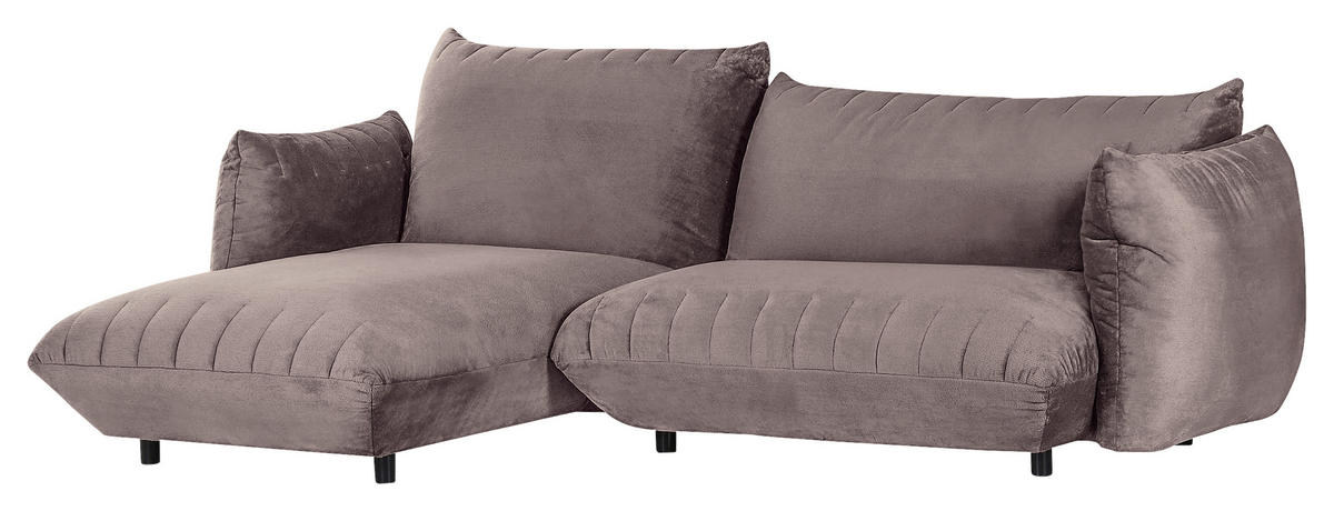 HÖRNSOFFA i plysch lerfärgad  - lerfärgad/svart, Klassisk, textil/plast (170/270cm) - MID.YOU