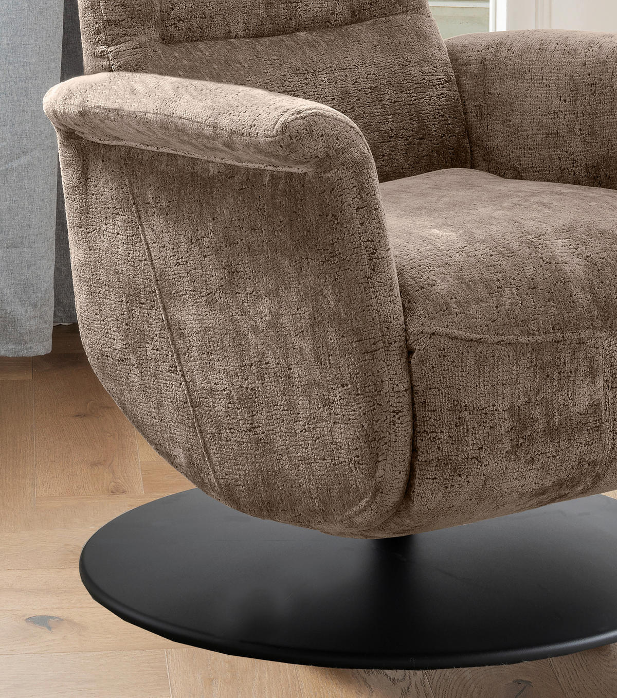 RELAXSESSEL LATINA Kopfteilverstellung, Fußteilverstellung, Rücken echt    - Anthrazit/Schwarz, MODERN, Textil/Metall (72/118/85-165cm) - Livetastic