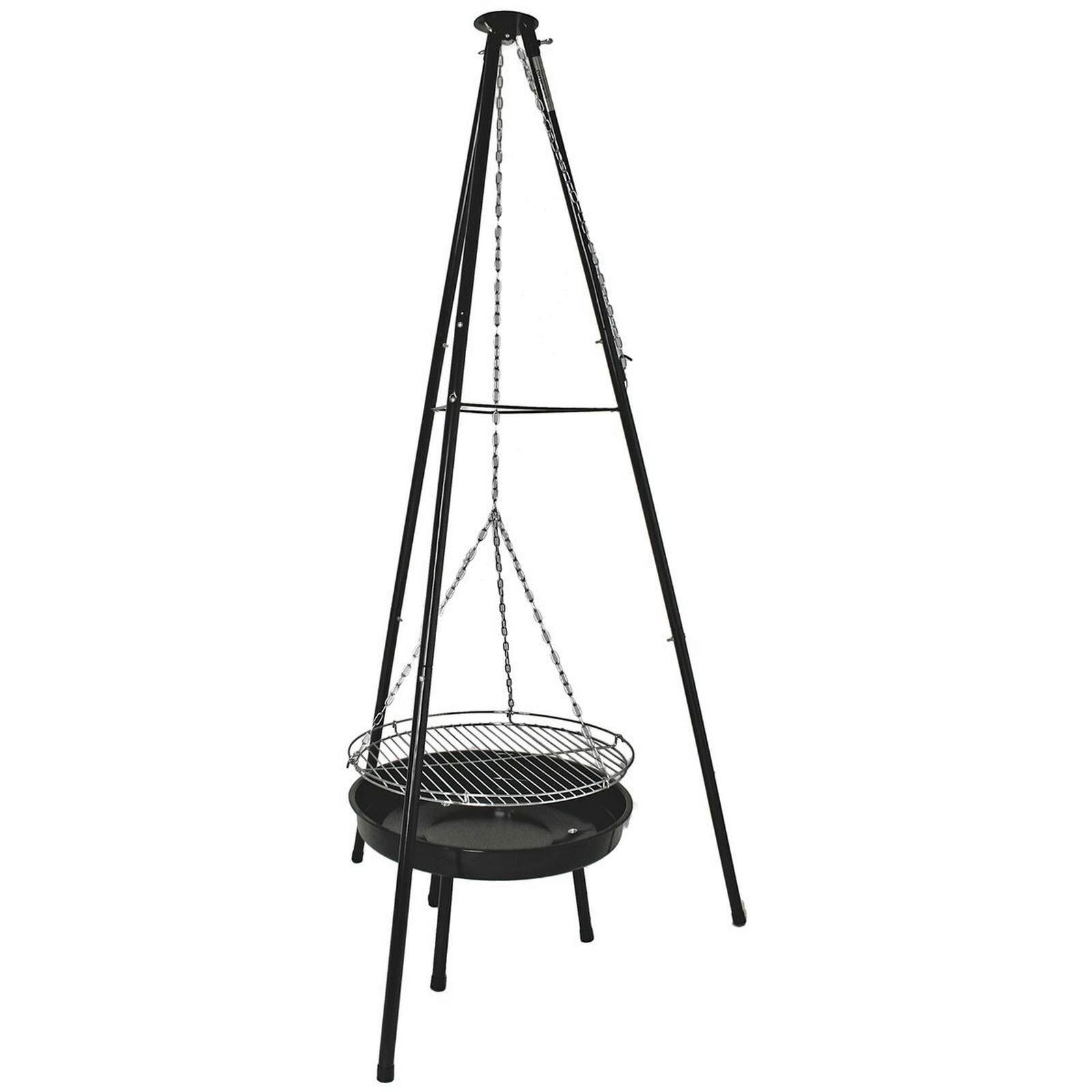 HOLZKOHLEGRILL  Schwarz  - Schwarz, MODERN, Metall (86,5/155/86,5cm) - Gardenson