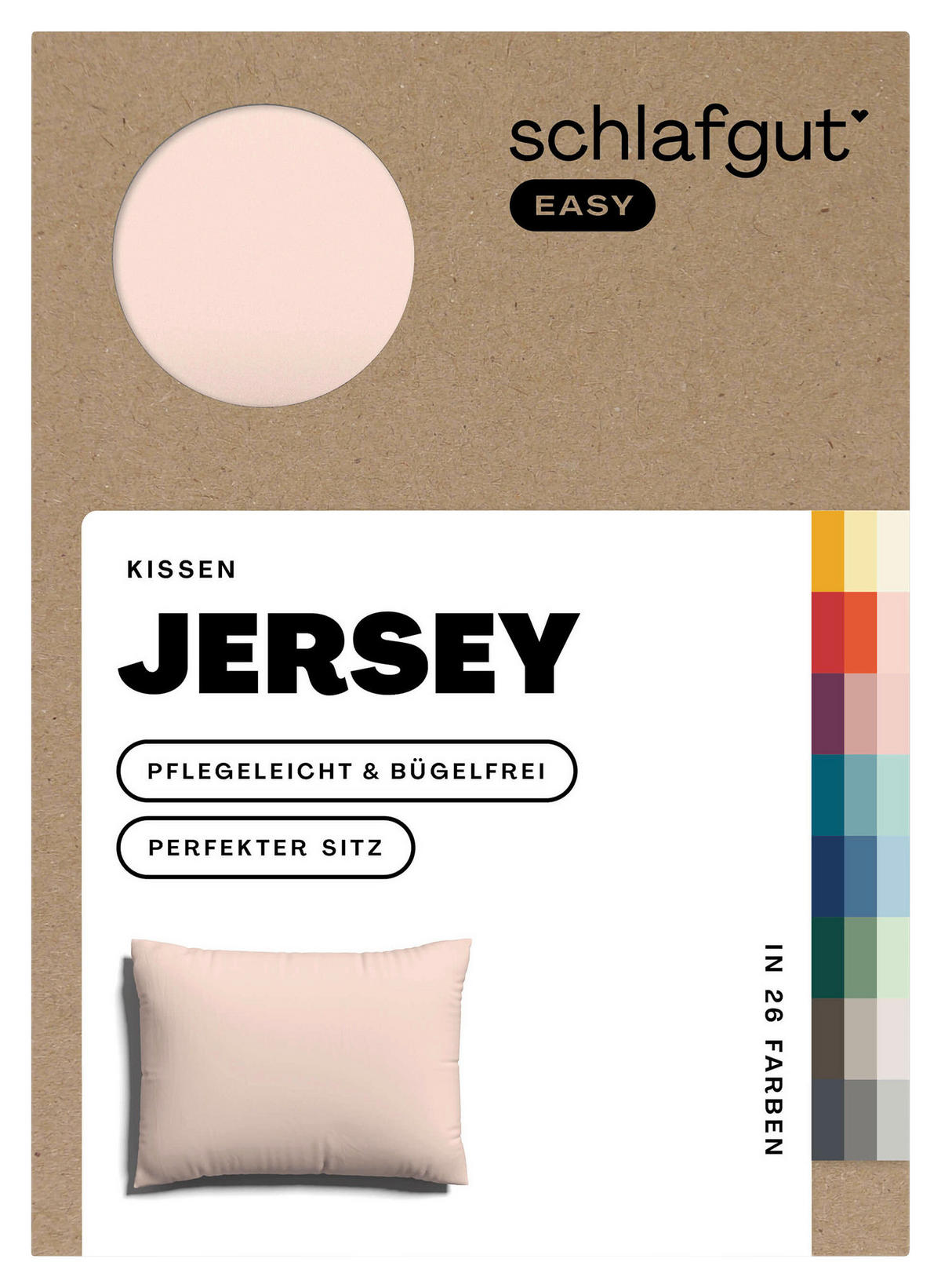 KOPFPOLSTERBEZUG EASY JERSEY 70/90 cm  - Hellrot, Basics, Textil (70/90cm) - Schlafgut