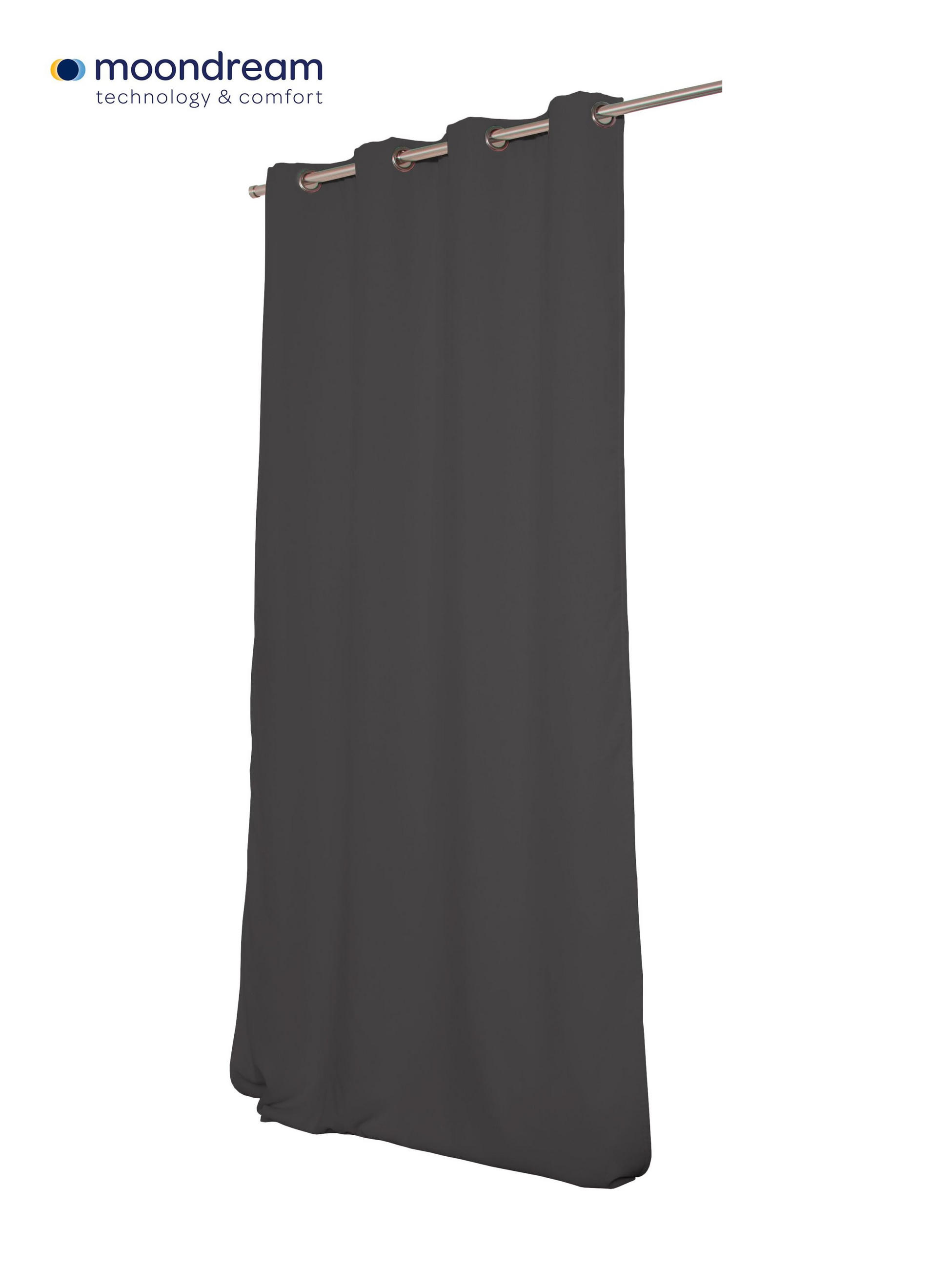 LÄRMSCHUTZVORHANG black-out (lichtundurchlässig)  - Grau, Basics, Textil/Metall (145/260cm)
