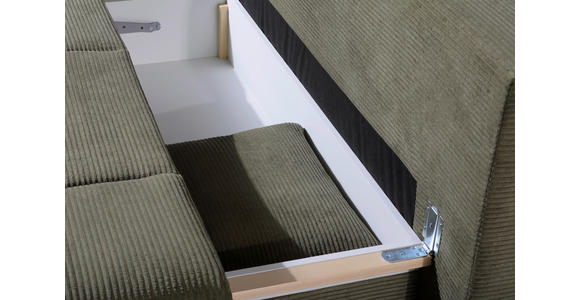 SCHLAFSOFA  mit Stoffauswahl Cord Olivgrün  - Schwarz/Olivgrün, Design, Textil/Metall (200/85/90cm) - Novel
