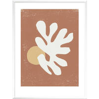 KUNSTDRUCK Abstraktes, Blätter 30/40 cm  - Orange/Weiß, Papier (30/40cm) - Monee