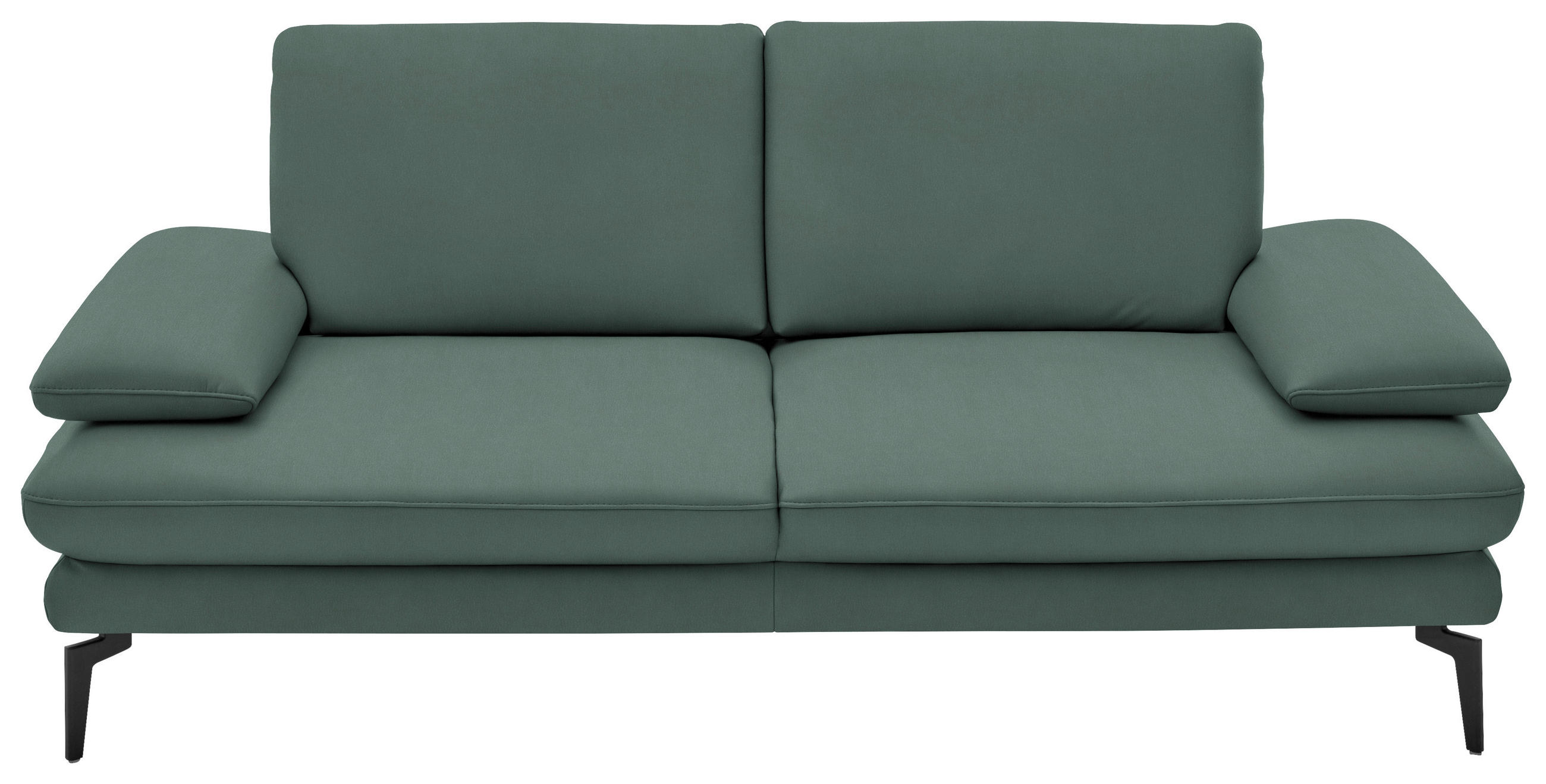 2,5-SITZER in Echtleder Opal  - Opal/Schwarz, Design, Leder/Metall (196/86/104cm) - Dieter Knoll