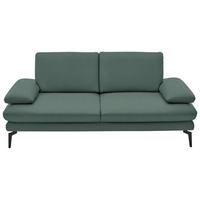 2,5-SITZER in Echtleder Opal  - Opal/Schwarz, Design, Leder/Metall (196/86/104cm) - Dieter Knoll