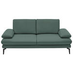 2,5-SITZER  in Echtleder Opal   - Opal/Schwarz, Design, Leder/Metall (196/86/104cm) - Dieter Knoll