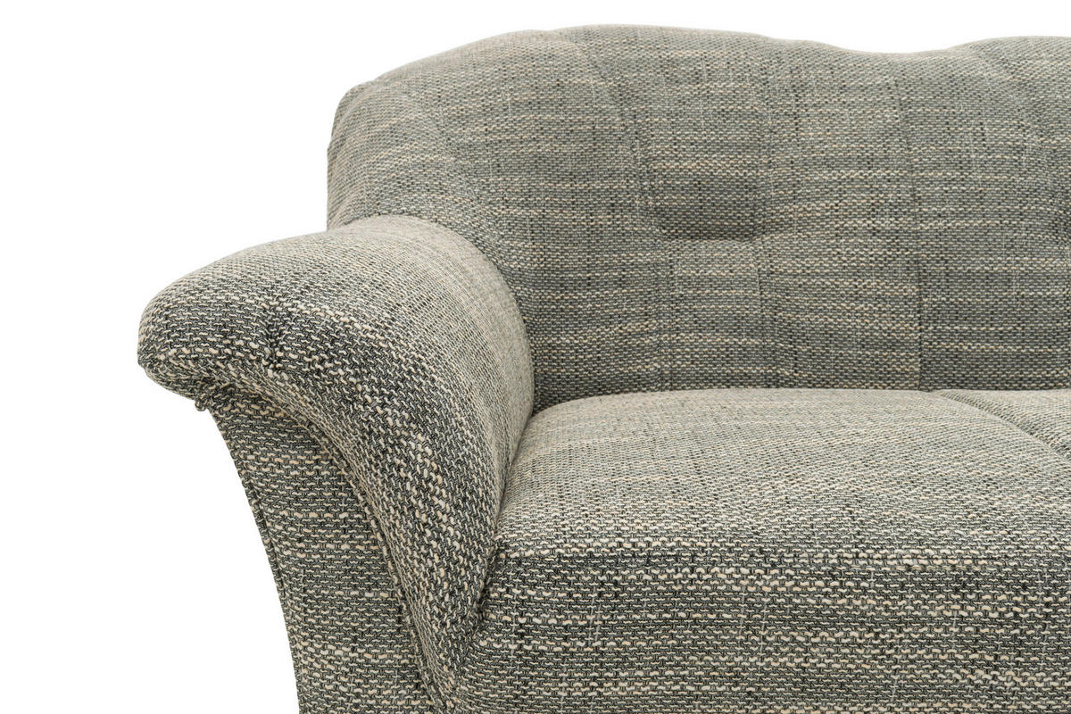 ECKSOFA in Webstoff Grau, Weiß  243/180 cm  - Schwarz/Weiß, KONVENTIONELL, Kunststoff/Textil (243/180cm) - MID.YOU