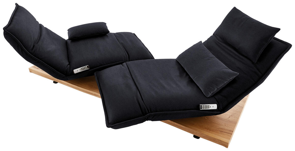 2-SITZER-SOFA in Echtleder Anthrazit  - Eichefarben/Anthrazit, Natur, Leder/Holz (240/63/115cm) - Koinor