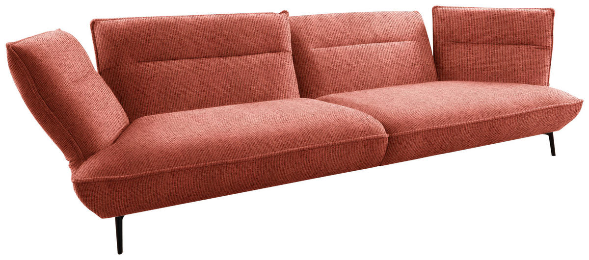 MEGASOFA in Flachgewebe Kupferfarben  - Schwarz/Kupferfarben, Design, Holzwerkstoff/Textil (339/92/99cm) - Moderano