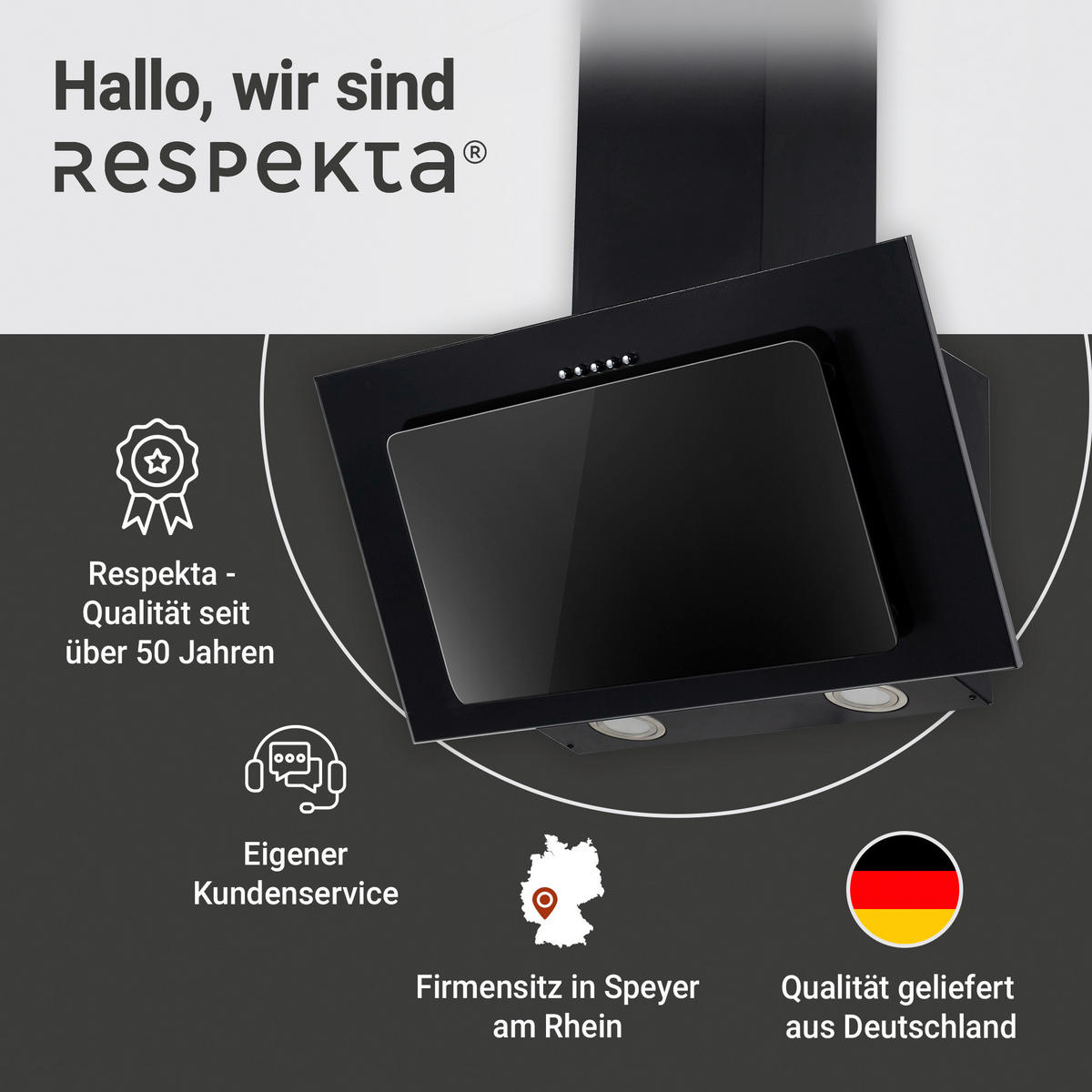 DUNSTABZUGSHAUBE CH33060SB  - Schwarz, Trend, Glas/Metall (59,5/68,1-101,1/29cm) - Respekta