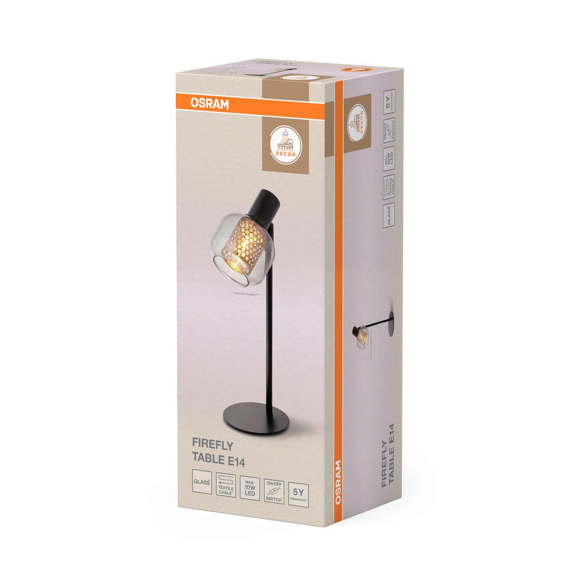 TISCHLEUCHTE 12/14,5/37,7 cm   - Schwarz, Basics, Glas/Metall (12/14,5/37,7cm) - Osram