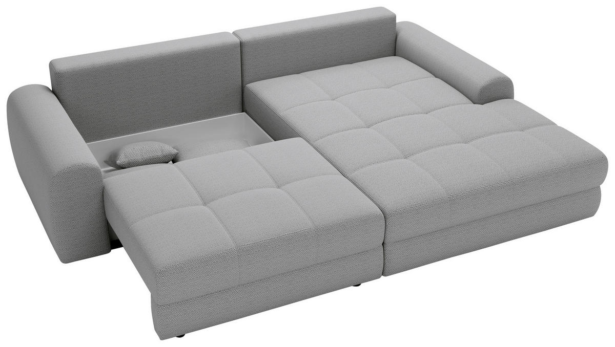 ECKSOFA LORSON Grau Struktur  - Schwarz/Grau, Design, Kunststoff/Textil (290/208cm) - Livetastic