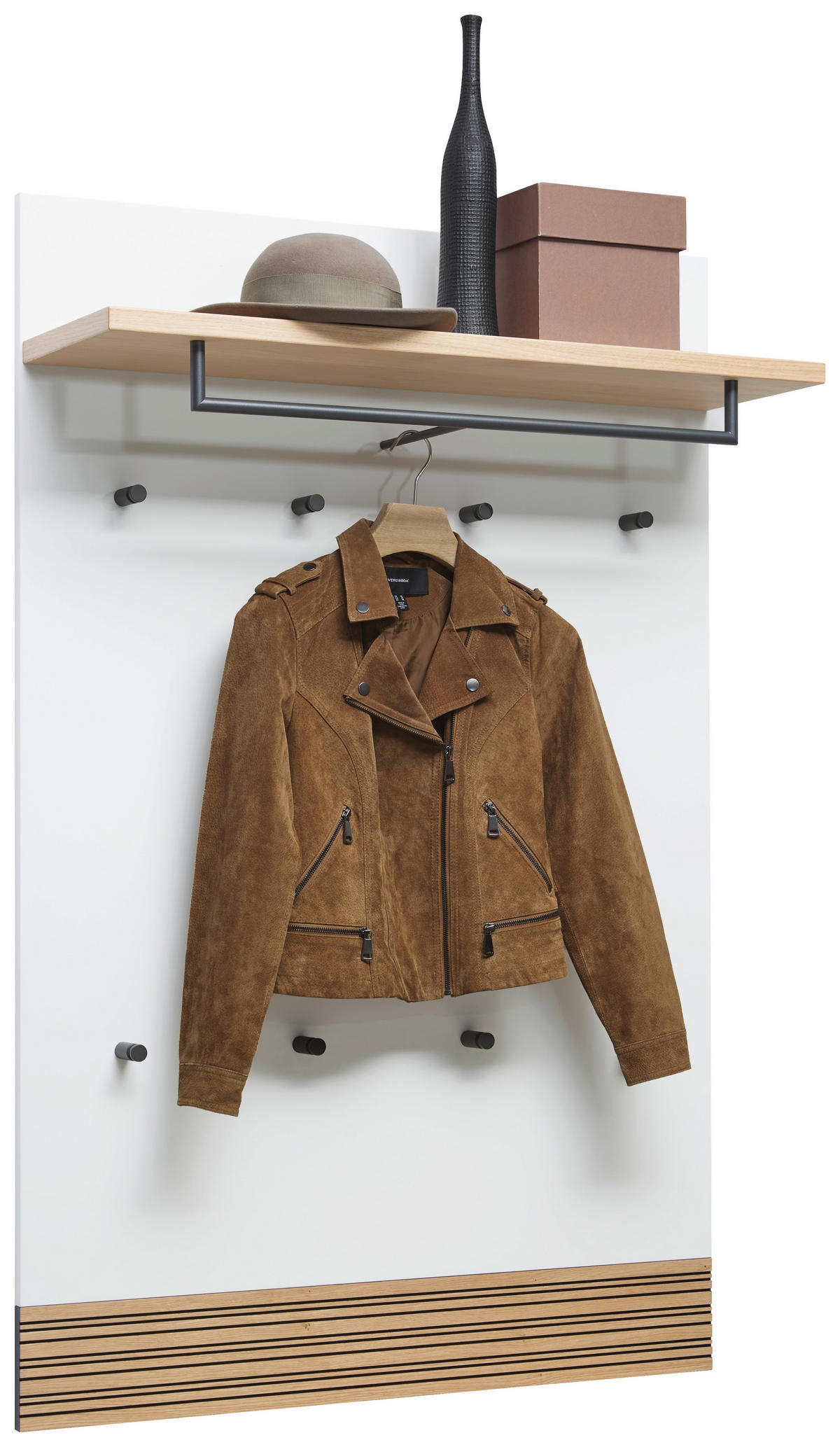 GARDEROBENPANEEL  in 92/140/28 cm  - Eichefarben/Anthrazit, Design, Holzwerkstoff/Metall (92/140/28cm) - Dieter Knoll