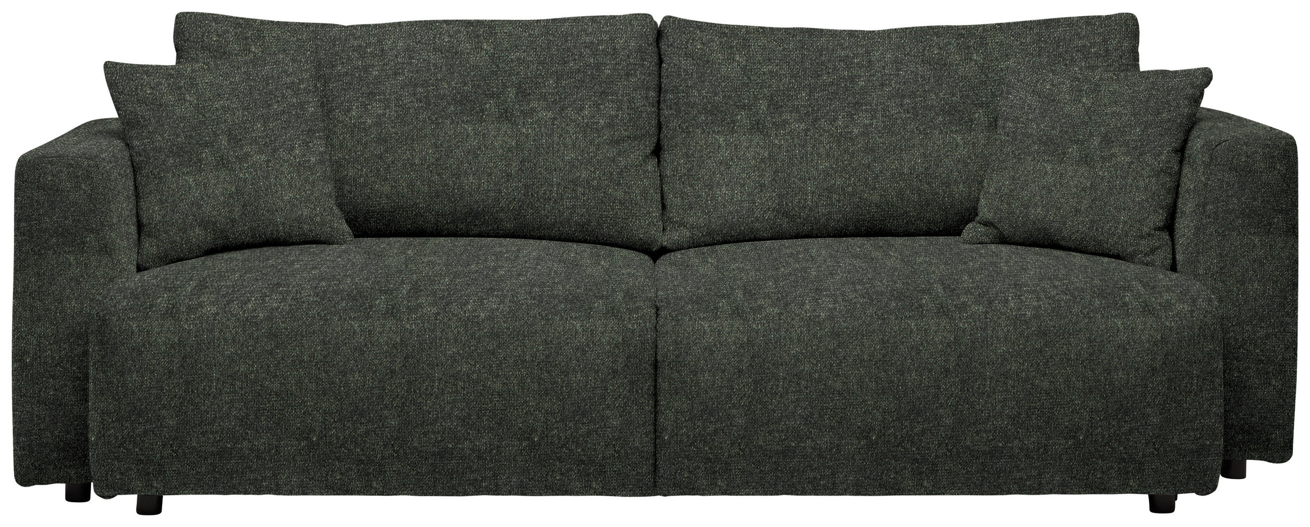 SCHLAFSOFA  mit Stoffauswahl, Schlafen auf Sitzhöhe, Rücken echt Velours Dunkelgrün  - Dunkelgrün/Schwarz, Design, Kunststoff/Textil (250/92/105cm) - Carryhome