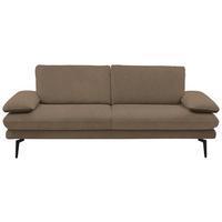 3-SITZER-SOFA Dieter Knoll in Velours Hellbraun  - Hellbraun/Beige, Design, Textil/Metall (222/89/104cm) - Dieter Knoll