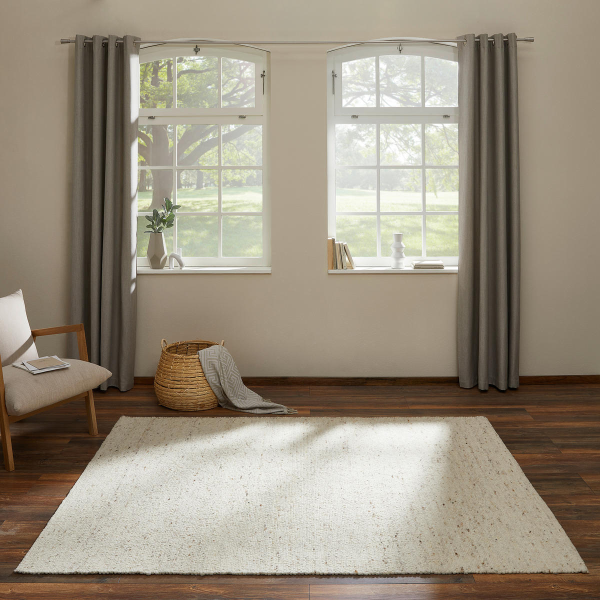 HANDWEBTEPPICH 90/160 cm Beige  - Beige, Natur, Textil (90/160cm) - Linea Natura