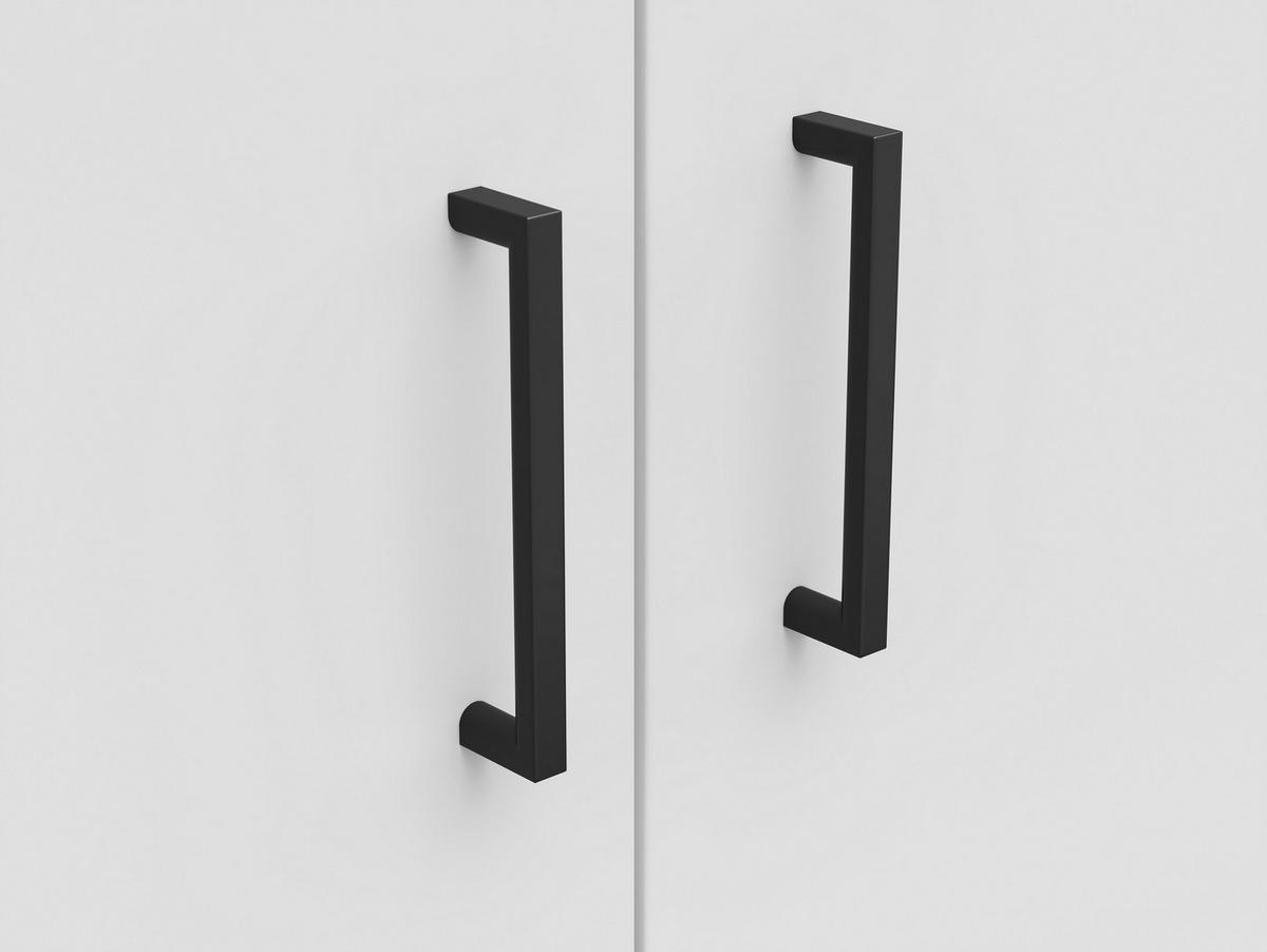 KOMODA, biela, 80/115/40 cm - čierna/biela, Modern, kompozitné drevo/plast (80/115/40cm) - Carryhome