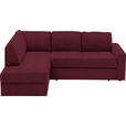 ECKSOFA in Webstoff Rot  - Rot/Schwarz, KONVENTIONELL, Kunststoff/Textil (165/224cm) - Xora