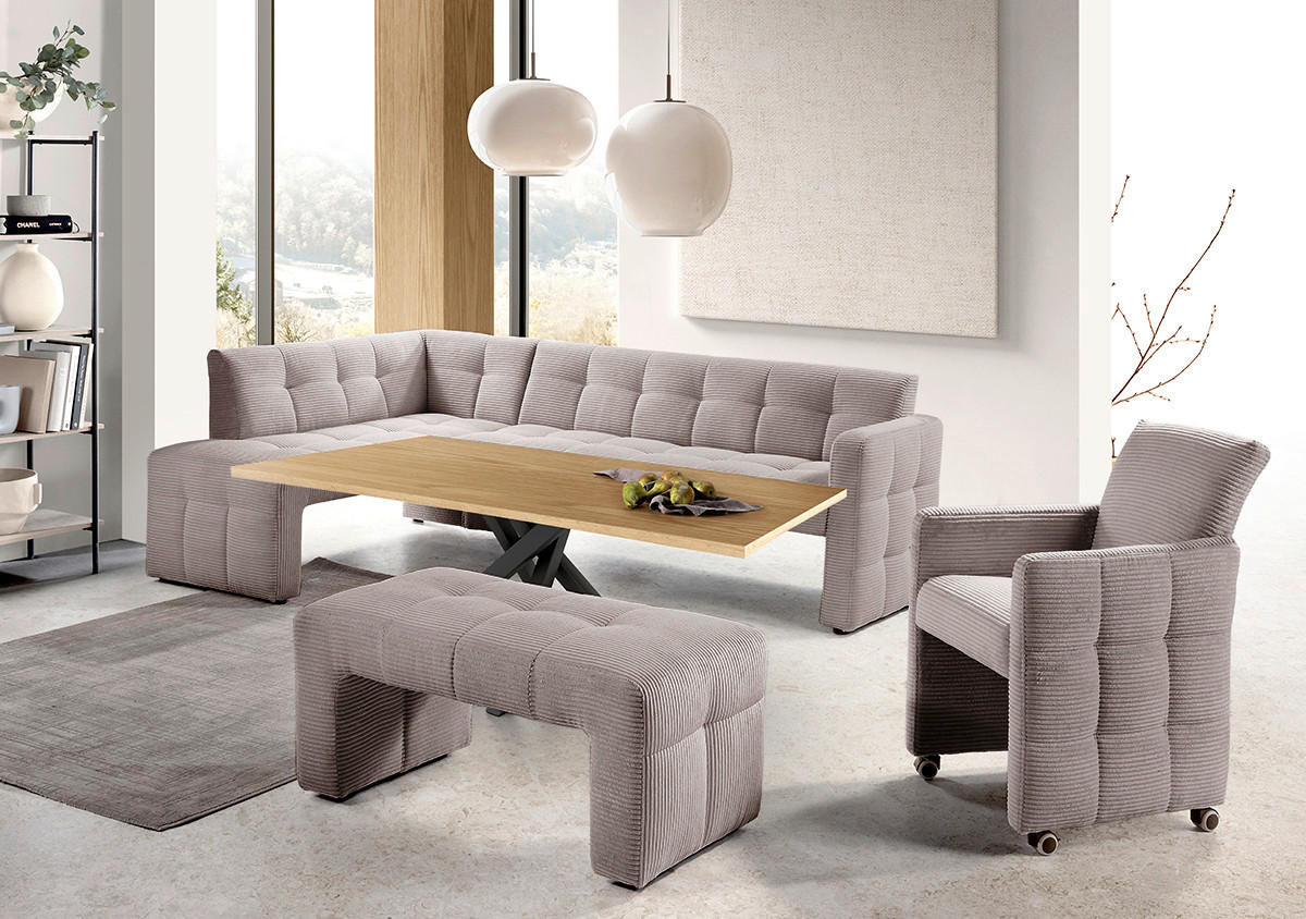 ROHOVÁ LAVICE, buk, cappuccino - černá/cappuccino, Moderní, dřevo/kompozitní dřevo (245/157cm) - Livetastic