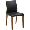STUHL Echtleder Schwarz  - Walnussfarben/Schwarz, MODERN, Leder (47,5/87/57,5cm) - Livetastic