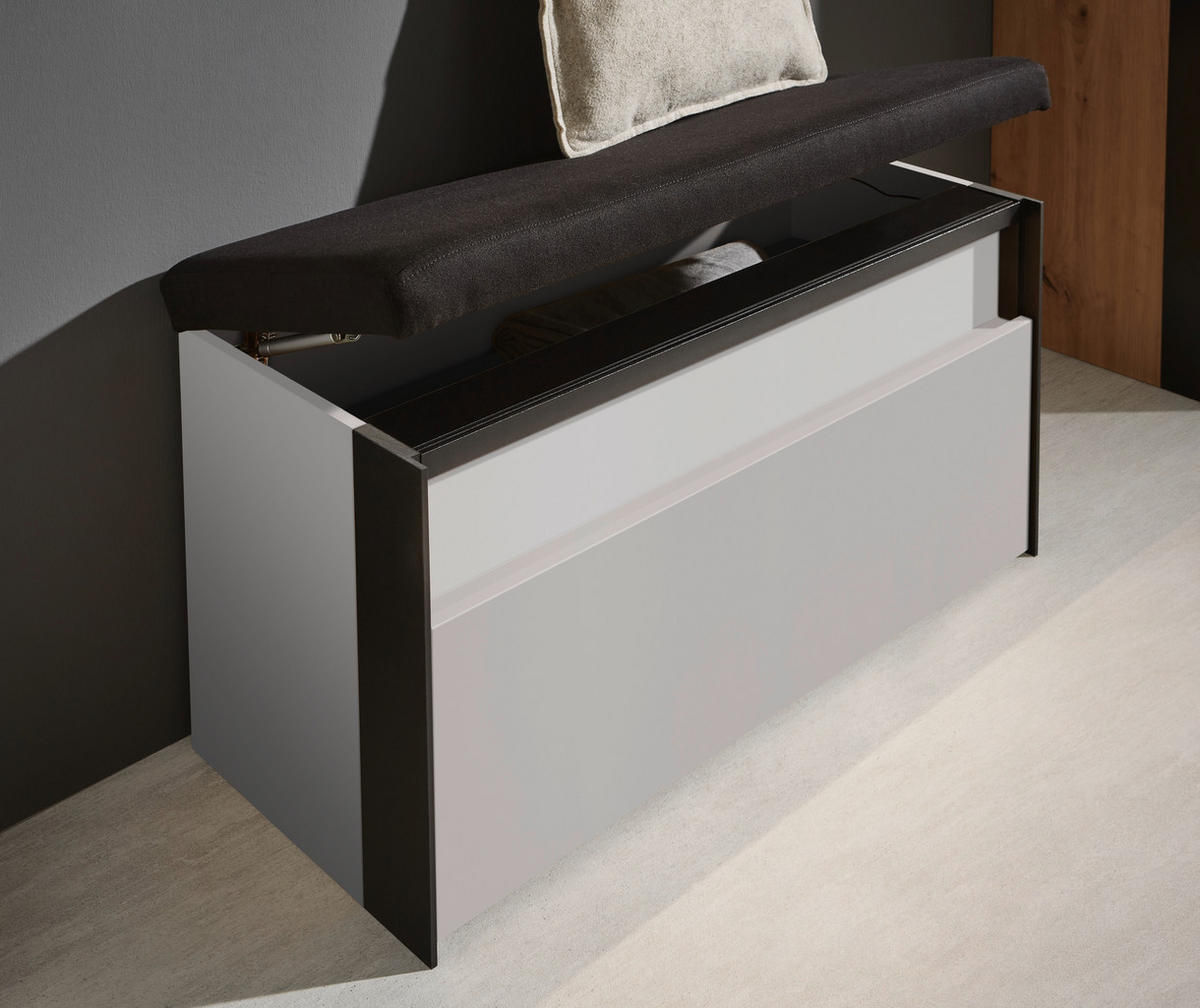 GARDEROBE 5-teilig  in 266/200/38 cm  - Beige/Schwarz, KONVENTIONELL, Glas/Holzwerkstoff (266/200/38cm) - Voleo
