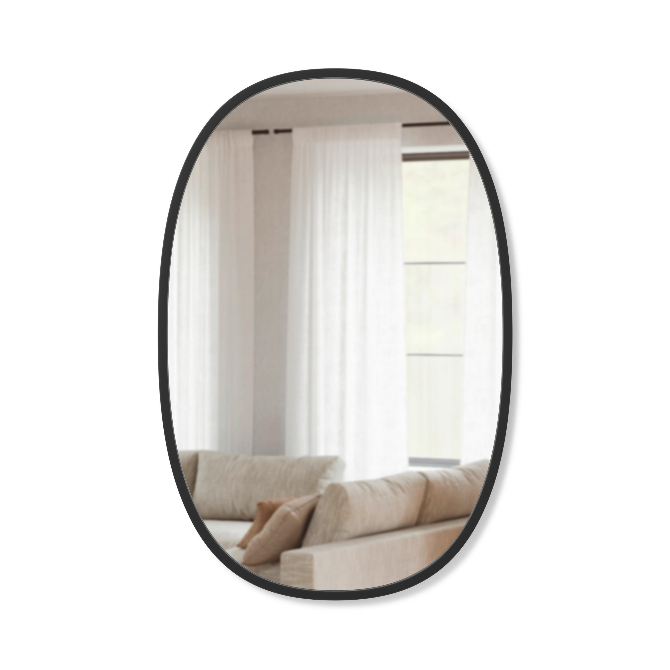 NÁSTENNÉ ZRKADLO 61/91/3 cm  - čierna, Basics, plast/sklo (61/91/3cm) - Umbra