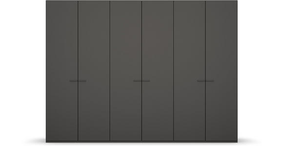 DREHTÜRENSCHRANK 301/223/60 cm 6-türig Graphitfarben - Graphitfarben, Trend, Glas/Holzwerkstoff (301/223/60cm) - Novel