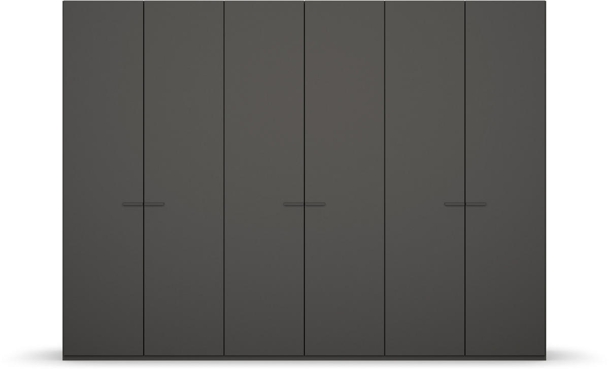 DREHTÜRENSCHRANK in Graphitfarben  - Graphitfarben, Trend, Glas/Holzwerkstoff (301/223/60cm) - Novel