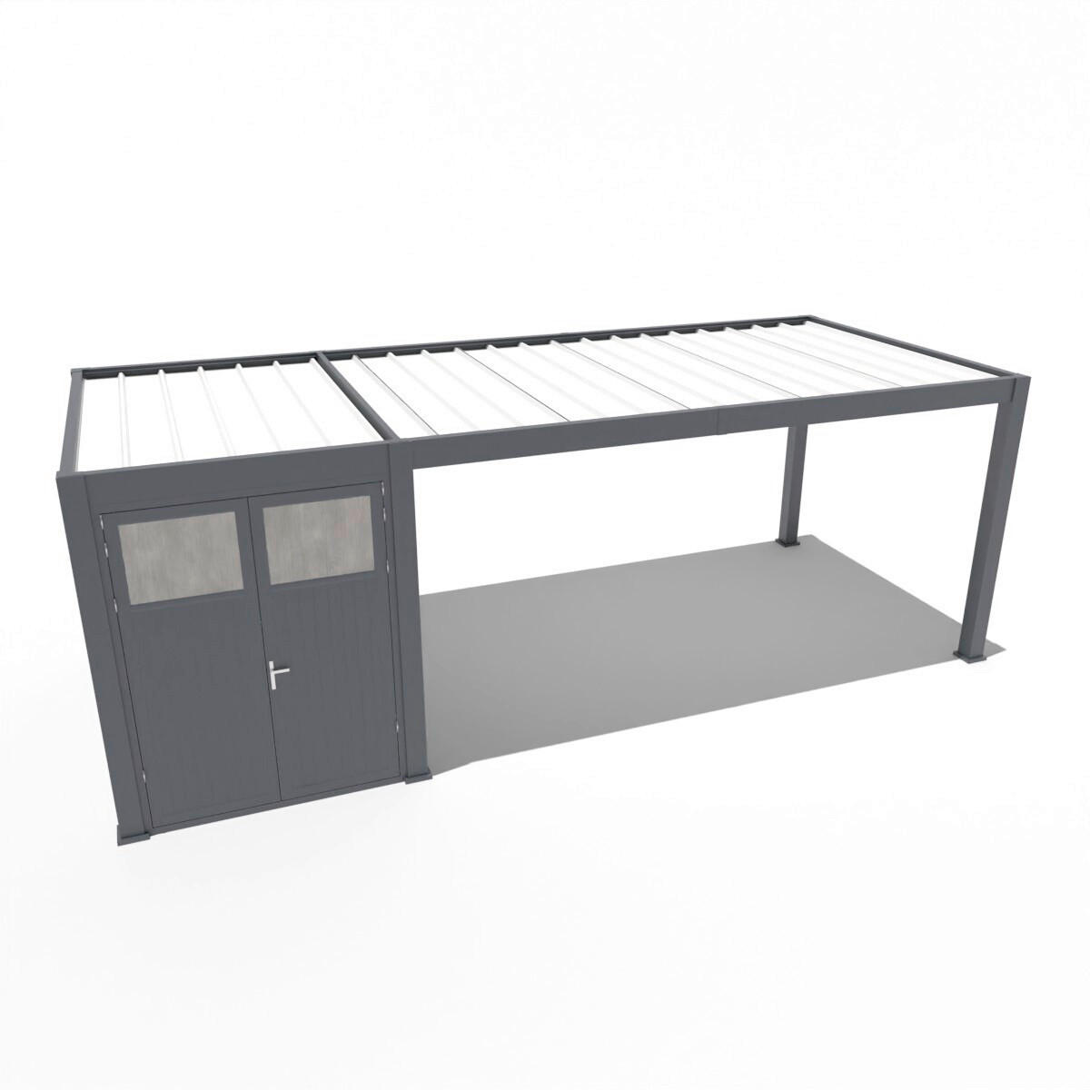 CARPORT 300/255/720 cm Aluminium  - Graphitfarben, Basics, Metall (300/255/720cm) - Gardenson