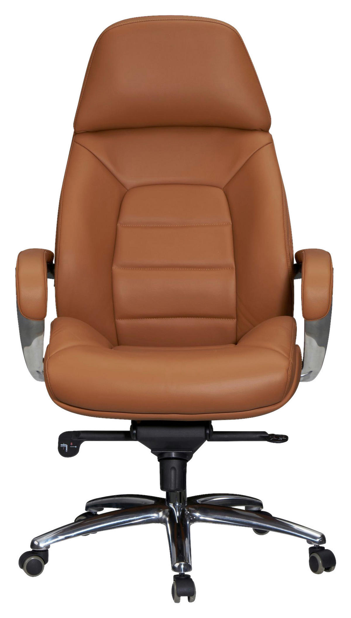 CHEFSESSEL  in Hellbraun  - Hellbraun/Alufarben, MODERN, Leder/Kunststoff (67/140/67cm) - MID.YOU