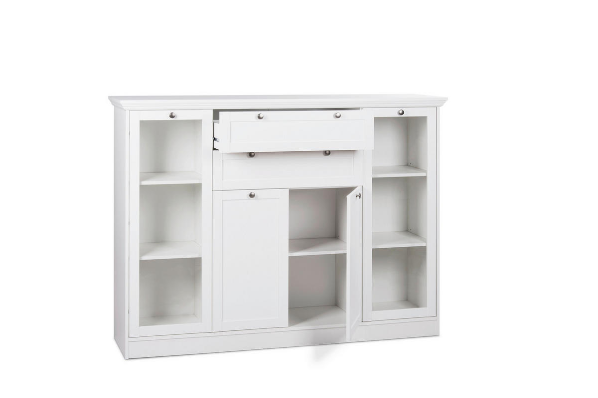 VISOKA KOMODA   160/120/40 cm   bela  - bela/crna, Lajfstajl, metal/pločasti materijal (160/120/40cm) - Landscape