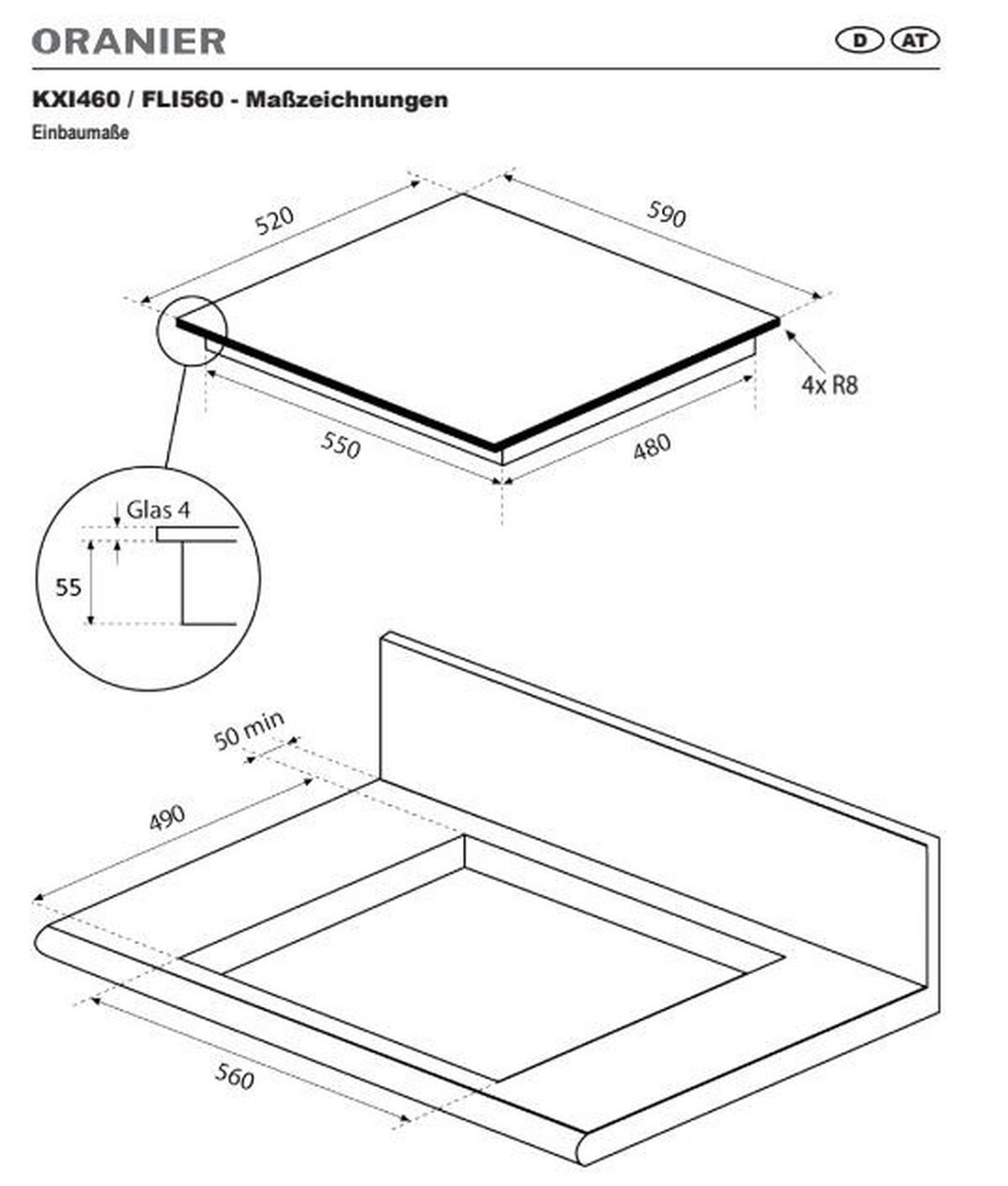 ELEKTROGERÄTESET AIP859  - Schwarz, Basics, Glas/Metall - Oranier