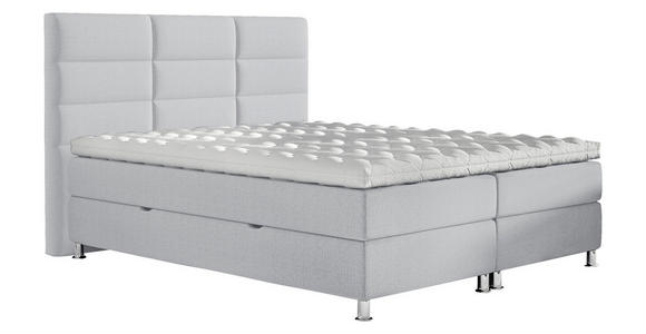 BOXBETT 140/200 cm  in Greige  - Chromfarben/Greige, KONVENTIONELL, Textil/Metall (140/200cm) - Carryhome