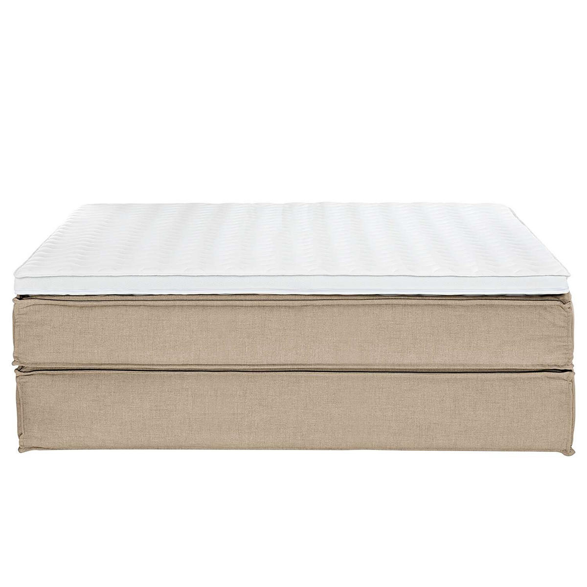 BOXSPRINGBETT 200/200 cm  in Beige  - Beige/Schwarz, Design, Textil (200/200cm) - home24