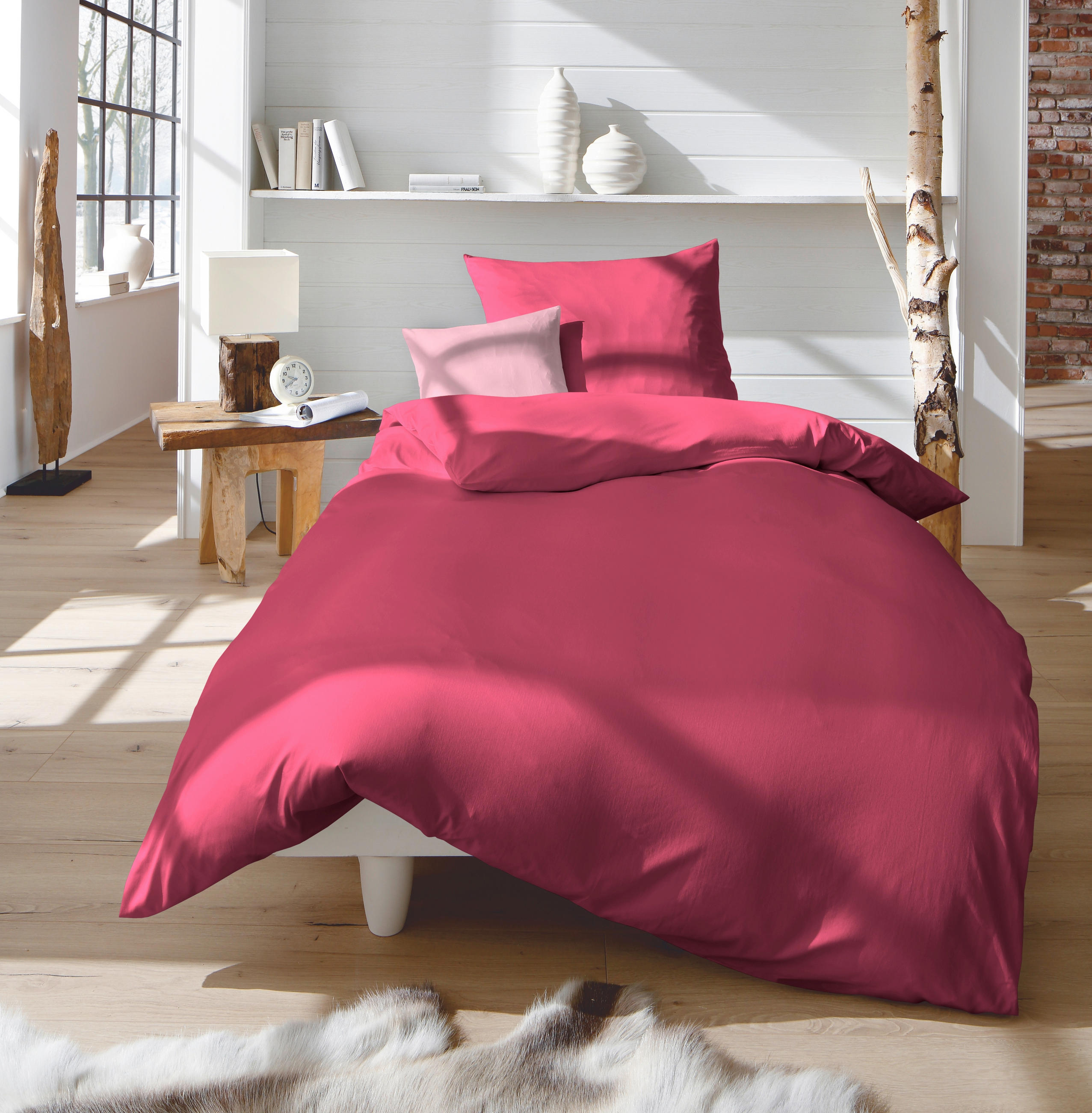 BETTWÄSCHE Satin 155/200 cm  - Brombeere, Basics, Textil (155/200cm) - Fleuresse