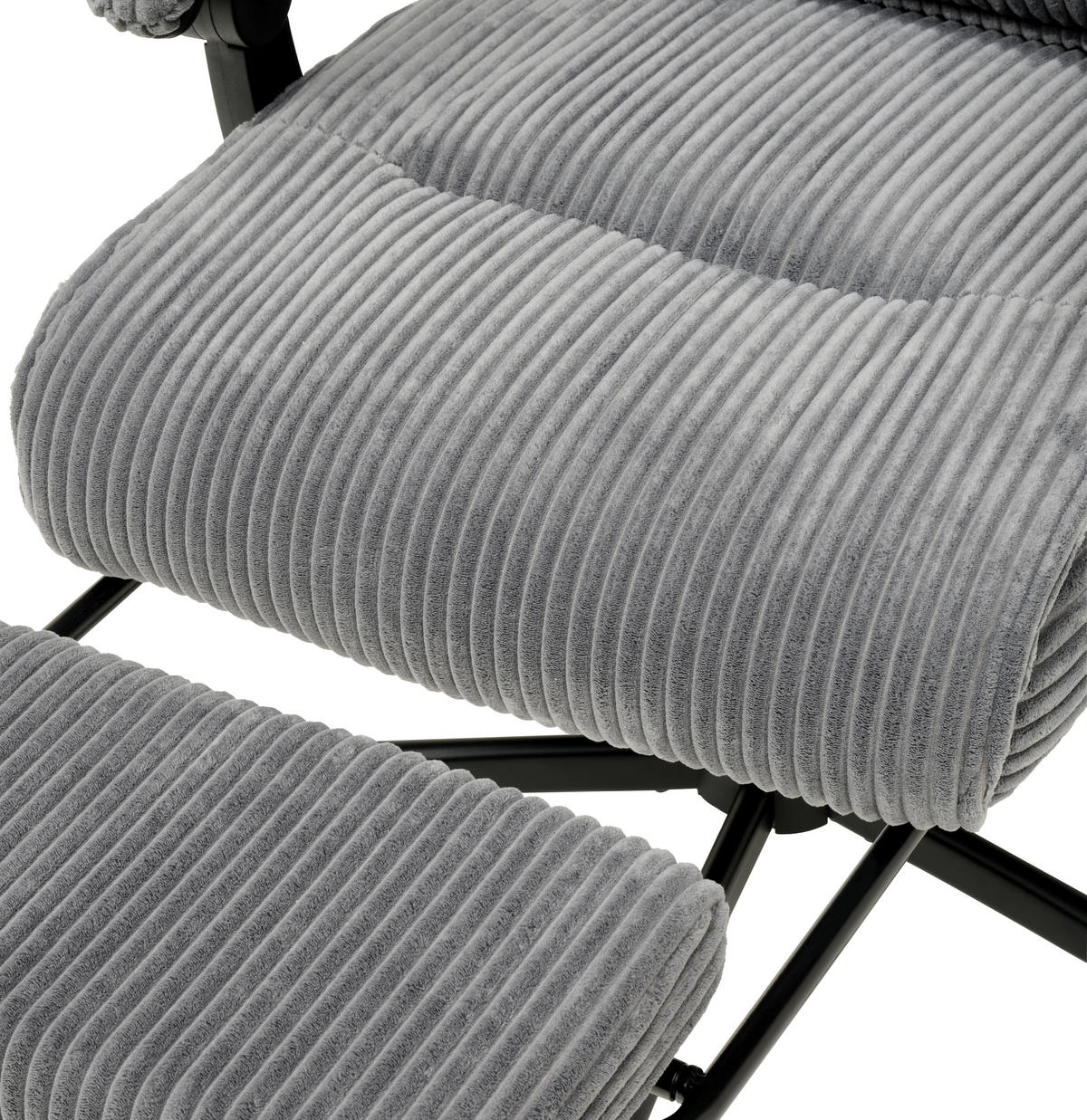 DREHSTUHL Cord Grau  - Schwarz/Grau, Modern, Holz/Kunststoff (65/116/124/65cm) - MID.YOU